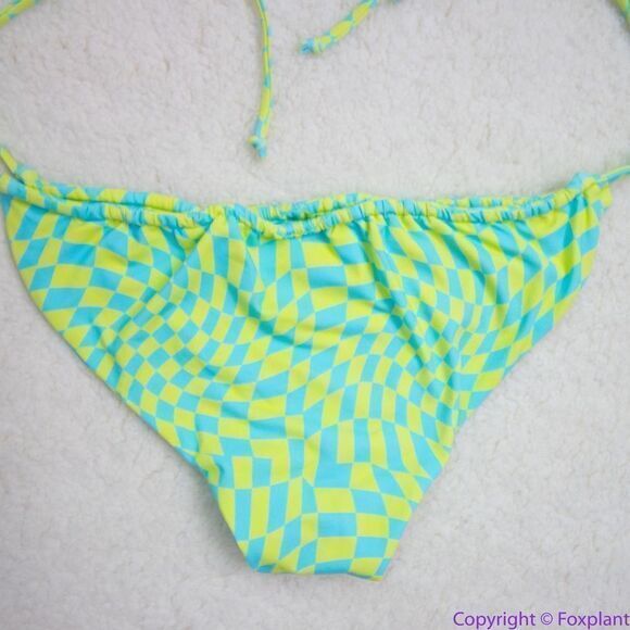 NEW It’s Now‎ Cool x free people checkered wave bikini bottom, L - Picture 10 of 16